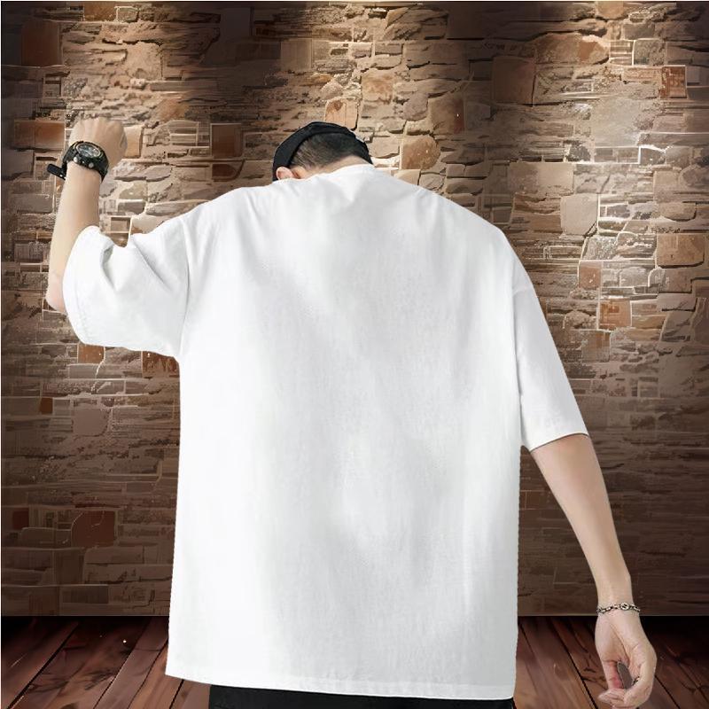 Brand T-Shirts for Men 230g Pure Cotton Bunting Casual Beach Tees Shirts Breathable Short Sleeve Free Shipping Men Tops Tees DIY Anime