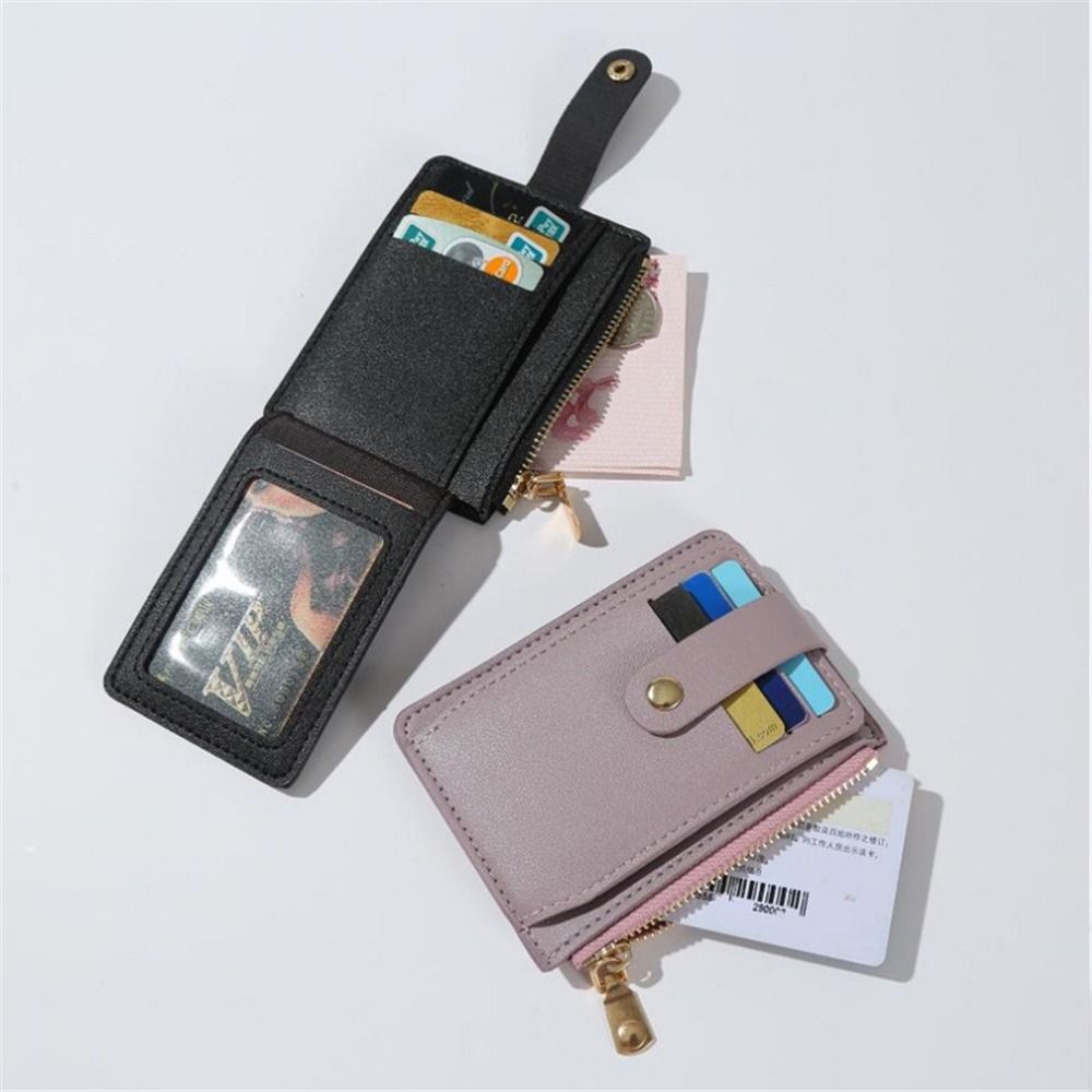 Fashion PU Leather Wallet With Coin Pocket Credit ID Card Holder Small Money Bag Zipper Coin Purse For Women Men