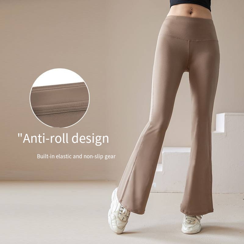Casual sports yoga pants Women's leggings High elastic naked moisture absorption quick drying bell bottoms high waist anti-roll