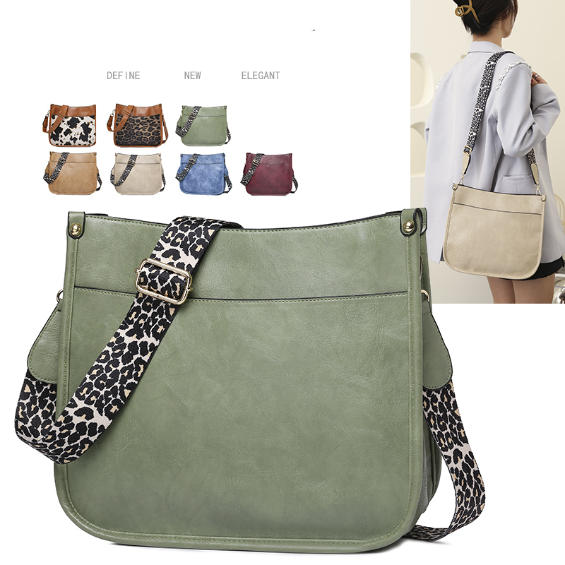 Women Faux Leather Handbags Leopard strap Messenger bag Female Fashion Cow Print Bag Cute Candy Color Small Purse for girls