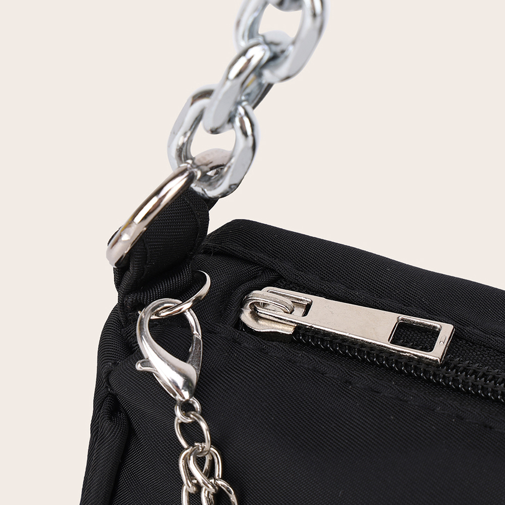 Female Black Nylon Underarm Bags Women Casual Butterfly Chain Shoulder Bag Ladies Japanese and Korean Style Small Handbags
