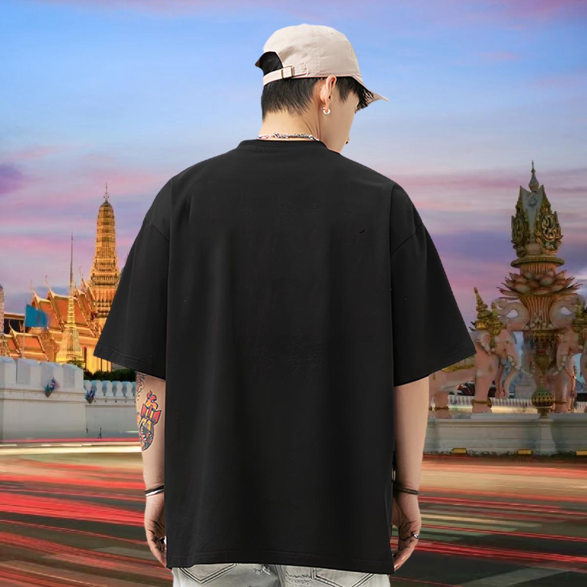 Free Shipping T-Shirts 230g Pure Cotton Christmas Daily Wear Tees Shirts Breathable Short Sleeve Wholesale Men Clothes T-Shirt Graphic
