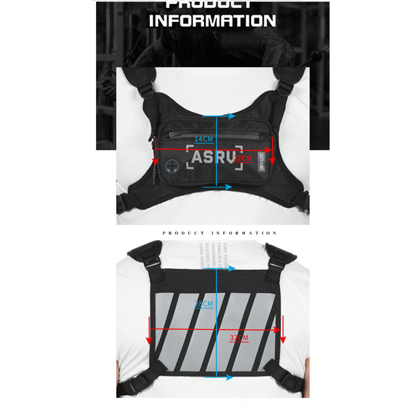 Adjustable Nylon Chest Rig Bag Vest Hip Hop Streetwear Functional Tactical Harness Chest Bags Kanye West Waist Bag Fashion ZY967