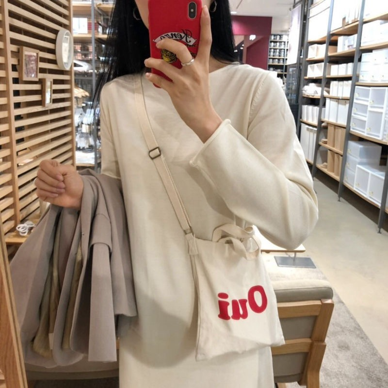 Canvas Bag Women's Shoulder Bag Fashion Small Printing Hand-held Ladies Hand Crossbody Bags for Women