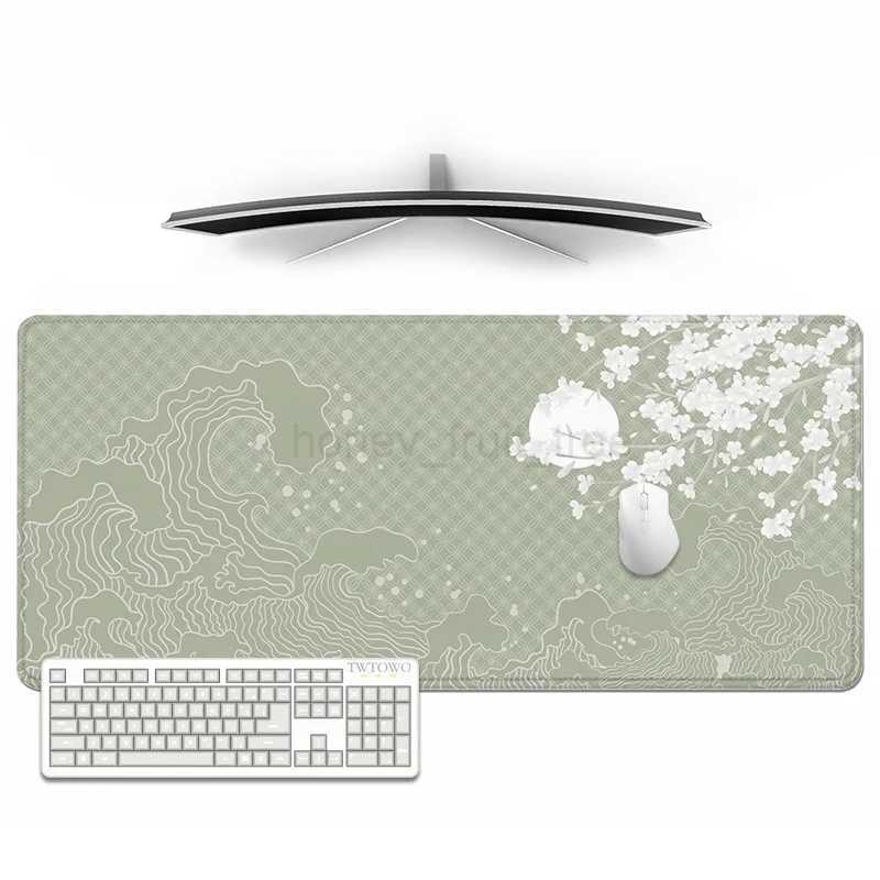 Japanese Waves Sakura Mouse Pad Gamer XL Custom Large Computer Home Mousepad XXL Playmat Natural Rubber Non-Slip Gaming laptopM240802