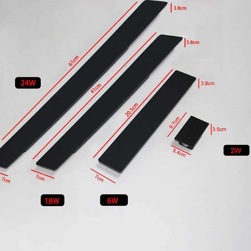Waterproof LED Strip Aluminum Wall Lamp Outdoor Lighting Fixtures Bedroom Lights Black 6W 18WM240731