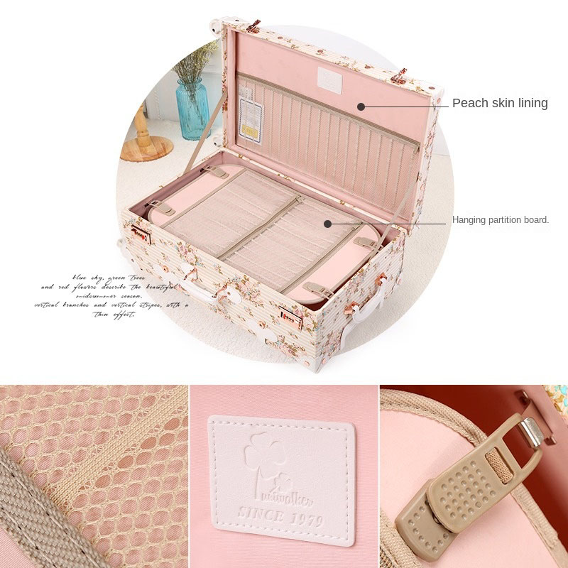 2023 new retro Spinner Rolling Luggage Set Ladies Travel Bag floral Trolley Boarding Cabin Suitcases on Wheels Vintage