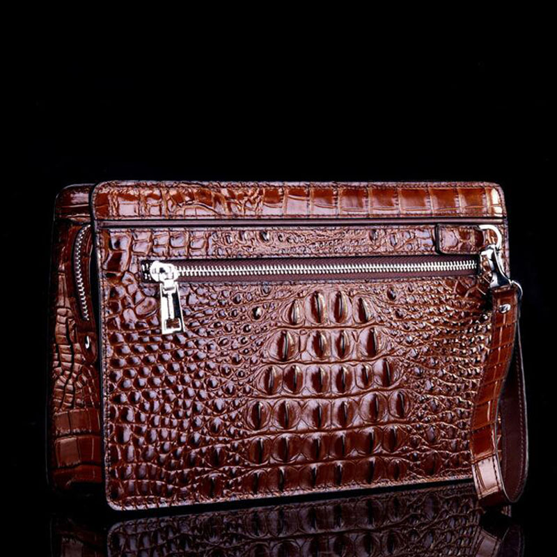 2024 New Product Trendy Fashion Clutch Real Cowhide Wallet High-Quality Crocodile Pattern Famous brand multi-function wallet