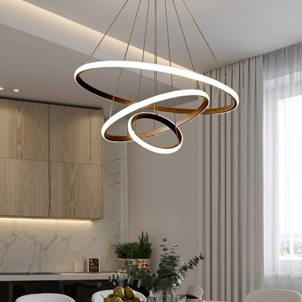 Nordic Luxury Hanging Light Adjustable LED Pendant Chandelier High Brightness Ceiling Lamp for Living Room Bedroom Decoration X250307