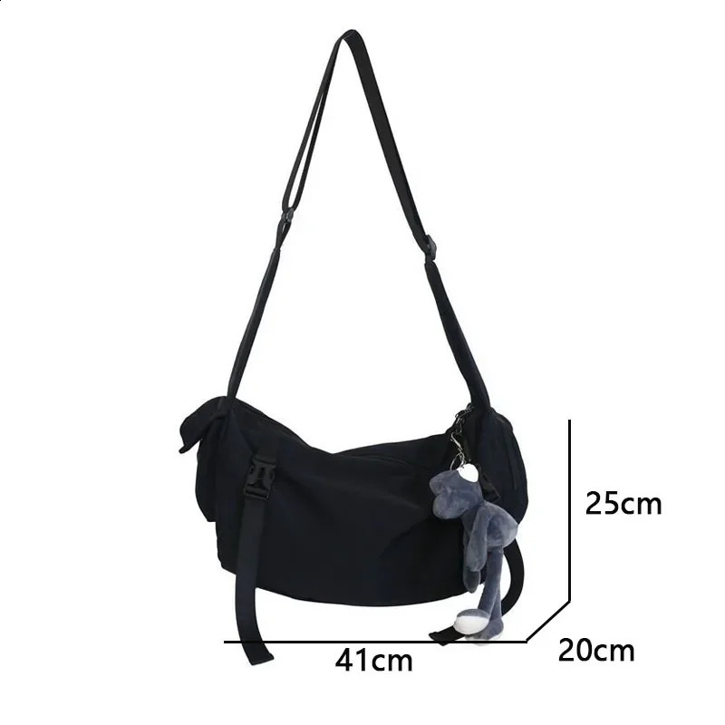 Japanese Functional Nylon Sling Bag Neutral Large Capacity Shoulder Handbags Crossbody Bags Female for Women Girl Messenger 240802