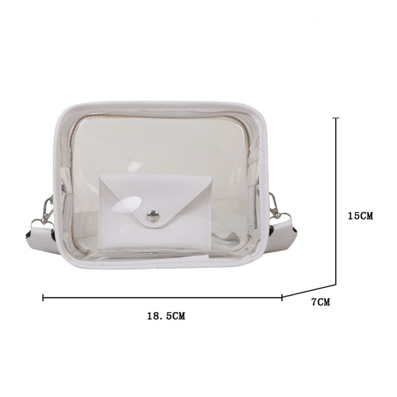 Fashion PVC Transparent Women Shoulder Bags Casual Ladies Crossbody Bags Solid Handbags Messenger Bags for Women Phone Purse