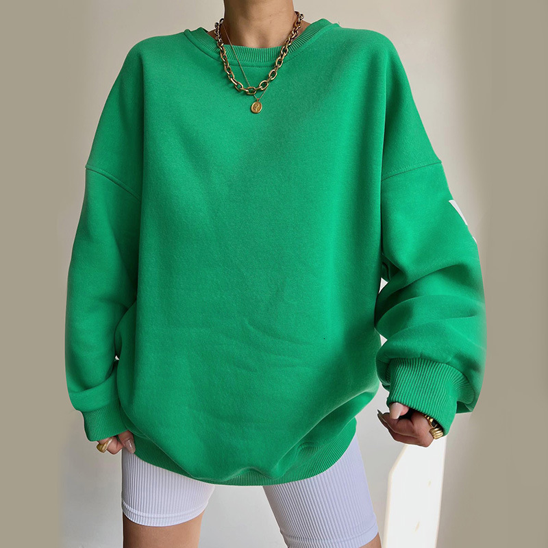 Knitted plus size women's letter printed loose top for winter ins casual versatile hoodie F8.2#53