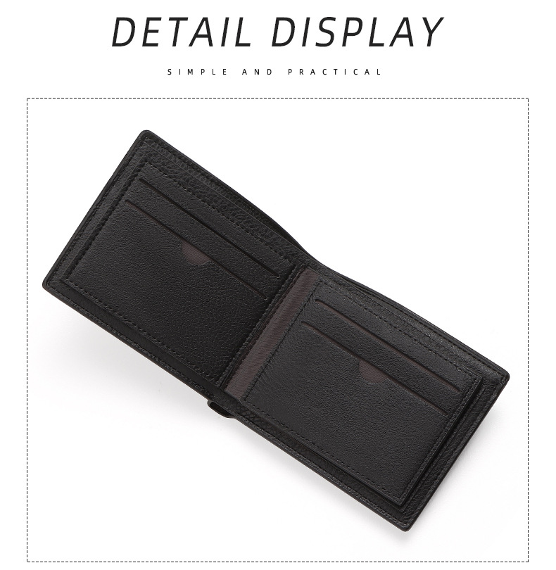 Simple Design Men Wallet Foldable Multicard Holder Short PU Leather ID Folder Package Business Purse Durable Convenient Male Bag