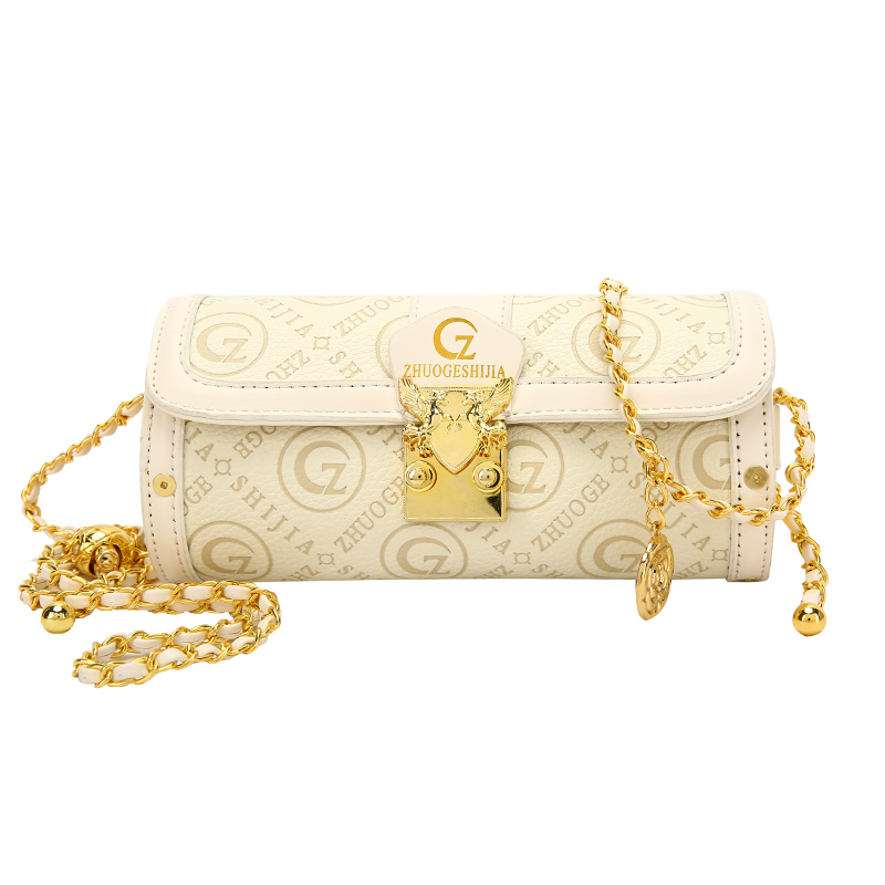 Printed Leather Cylinder Women's Summer Boston Chain Shoulder Crossbody Bag Bags For Women Bolsa Feminina Sac A Main Femme