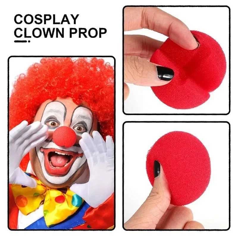 40/5PCS Red Funny Clown Nose Foam Sponge Ball Nose Cosplay Costume Props Circus Performance Halloween Party Decor Supplies Y240801
