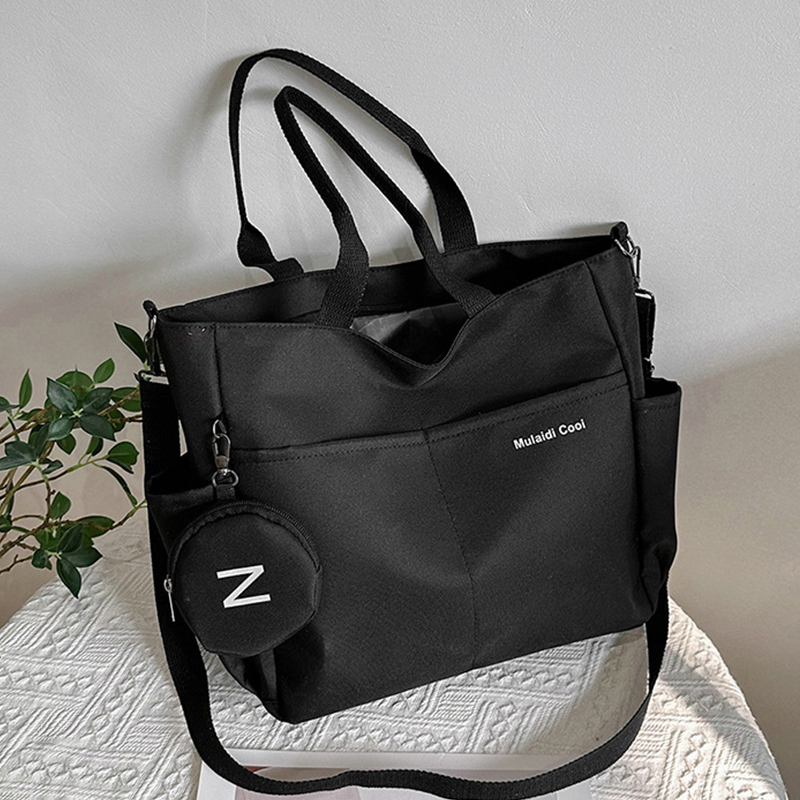 Casual Women's Bag Nylon Waterproof Large Capacity Tote Zipper Shoulder Bag Student Handbag Shopping With Purse