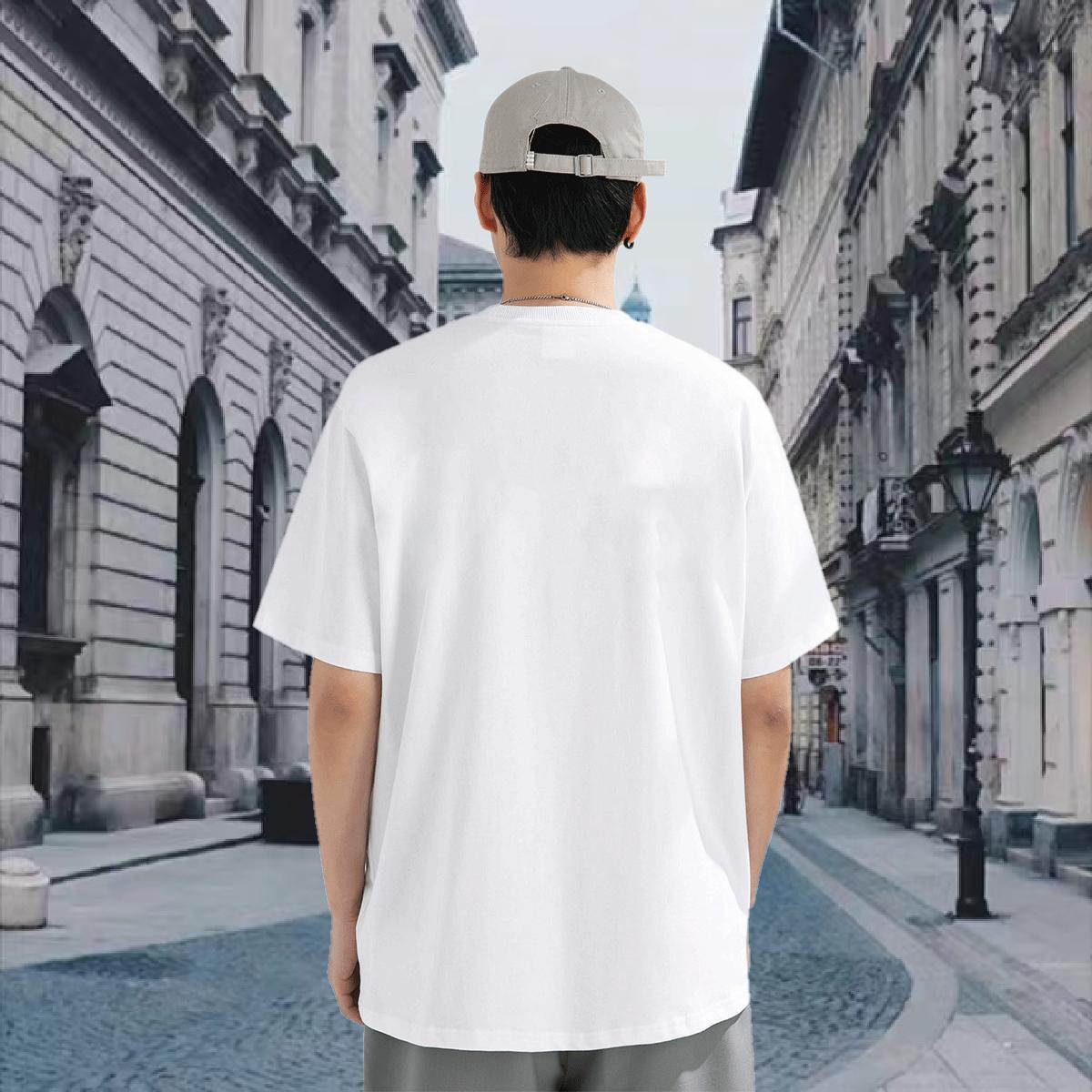 Fashion Design Sports Casual Tshirt for Man Woman happy Breathable Crew Neck 230g Pure Cotton T shirt Unisex Cartoon Printing L-4XL Polos