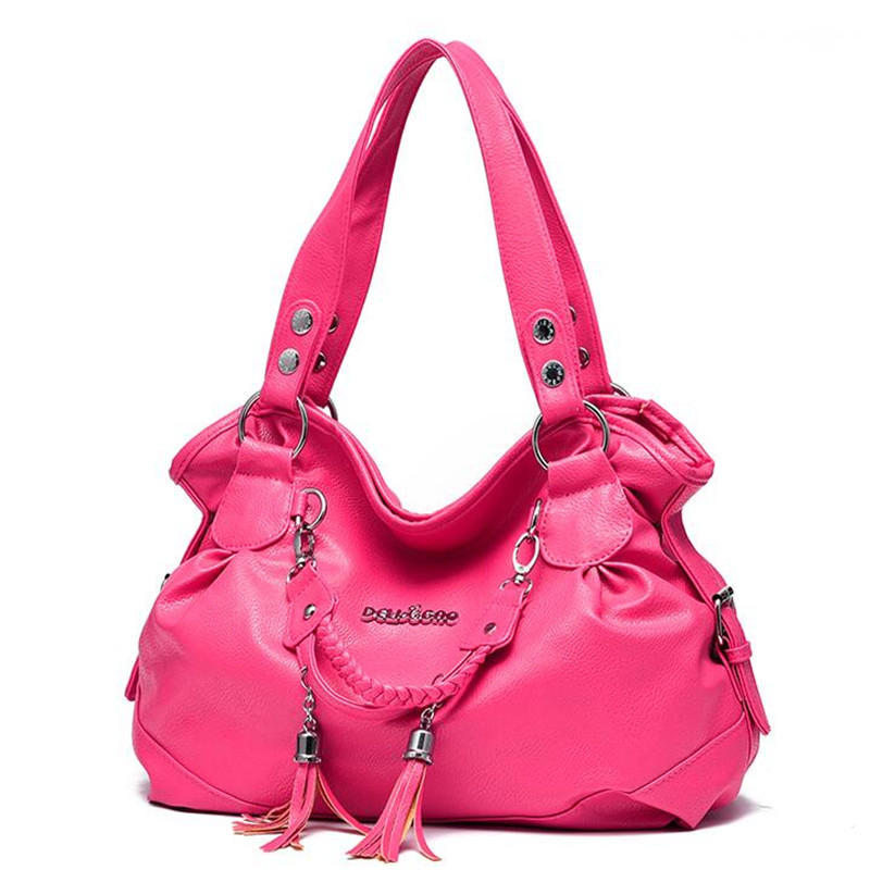 2018 New Women's Luxury Leather Handbags Brand Fake Designer Women tassel High quality Messenger Bags Sac A Main Femme handle