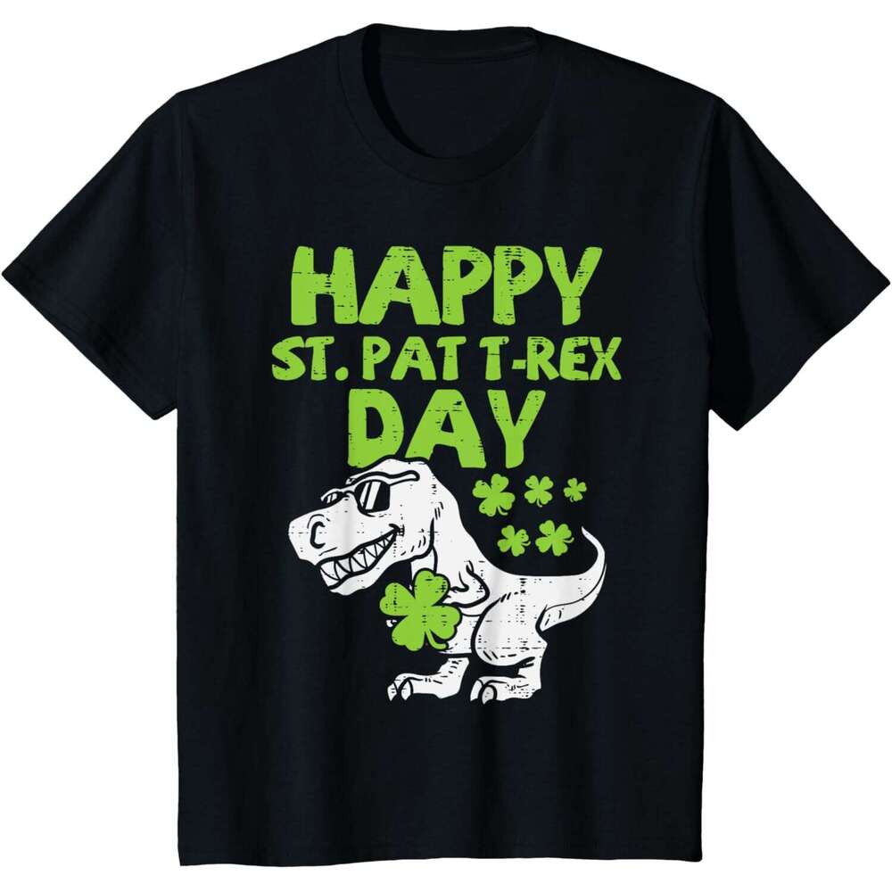 T shirt Mens Happy Pat Trex Dino St Patricks Day Toddler Boys Gift T-Shirt shirts tshirt graphic tee Casual tops summer clothes Short sleeve Free ship