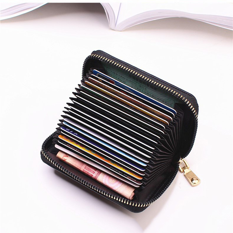New Design Small Black Red Business Women/Men Bank/ID/Credit Card Holder 20 Bits Card Wallet PU Leather Protects Case Coin Purse