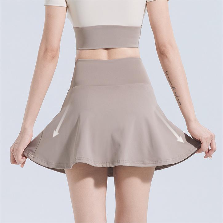 Summer outdoor high-waist sports short skirt breathable anti-slip running fake two yoga tennis culottes