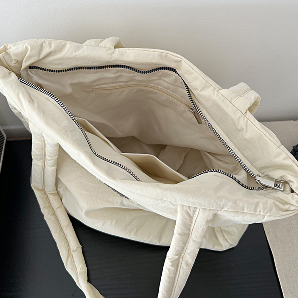 2023 Nylon Shoulder Bag for Women Korean Down Cotton Tote Bag Large Capacity Ladies Soft Underarm Bag Simple Puffer Commute Bags
