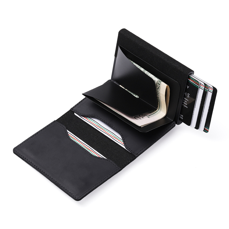 Top Carbon Fiber For Apple Airtag Wallet Men Business ID Credit Card Holder Rfid Slim Anti Protect Airtag Slide Wallet Dropship