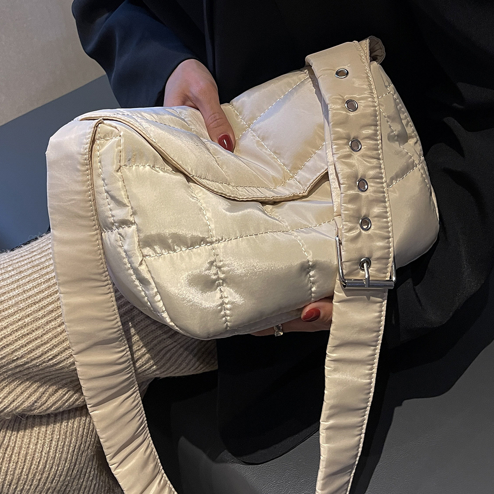 Women Fashion Quilted Down Handbags 2023 Autumn Winter New Crossbody Bags Girls Casual Tote Ladies Cotton Padded Shoulder Bag