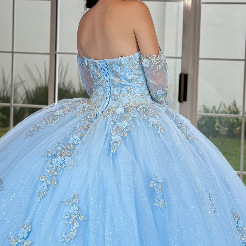 Shiny Ball Gown Quinceanera Dresses Sequined Appliques Beading Crystal Corset Vestidos De 15 Anos Sweet 16 Dress