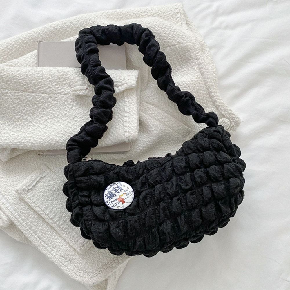 Girl's pleated cloud soft cloud bubble women's bag underarm bag leisure shopping shoulder bag women's cute wallet