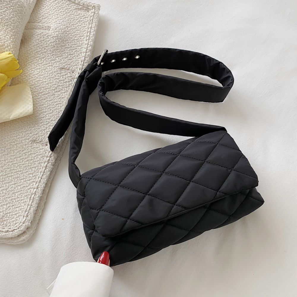 2023 Autumn Winter New Underarm Bags for Women Down Cotton Padded Plaid Shoulder Bags Fashion Quilted Handbags Girls Casual Tote