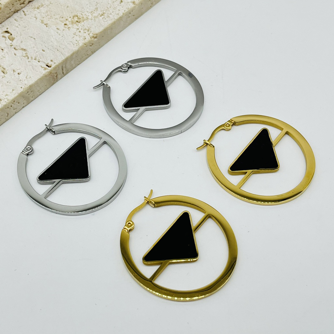 Fashion Stainless Steel Earrings Inverted Triangle Designer Earring 18K Gold Plated 925 Silver Women Letter Stud Wedding Party Jewelry Loves Gift