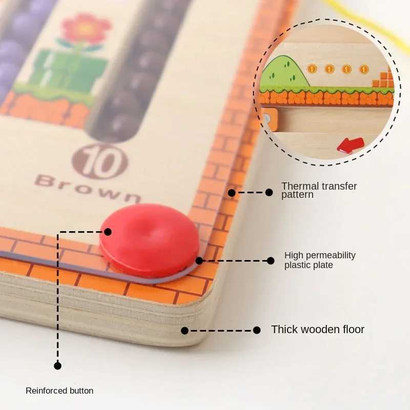 Wooden Magnetic Color and Number Maze Learning Education Toys Color Matching Montessori Toys Wooden Toys for Children Gifts Y240801