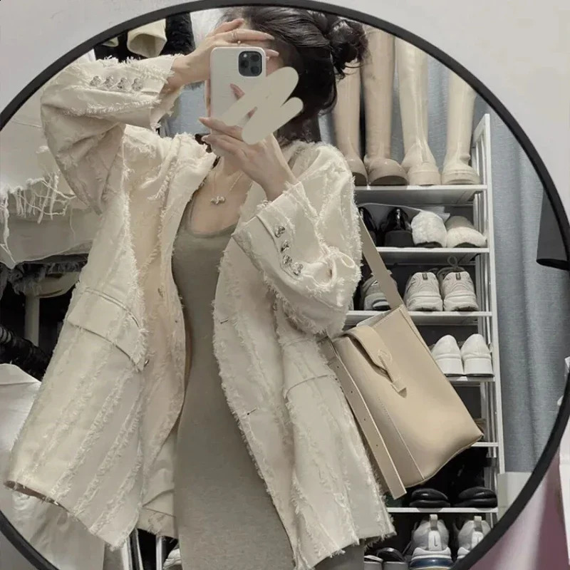 Solid Womens Blazers loose fitting outerwear offers Korean style elegant youth trend womens and jacket 240827
