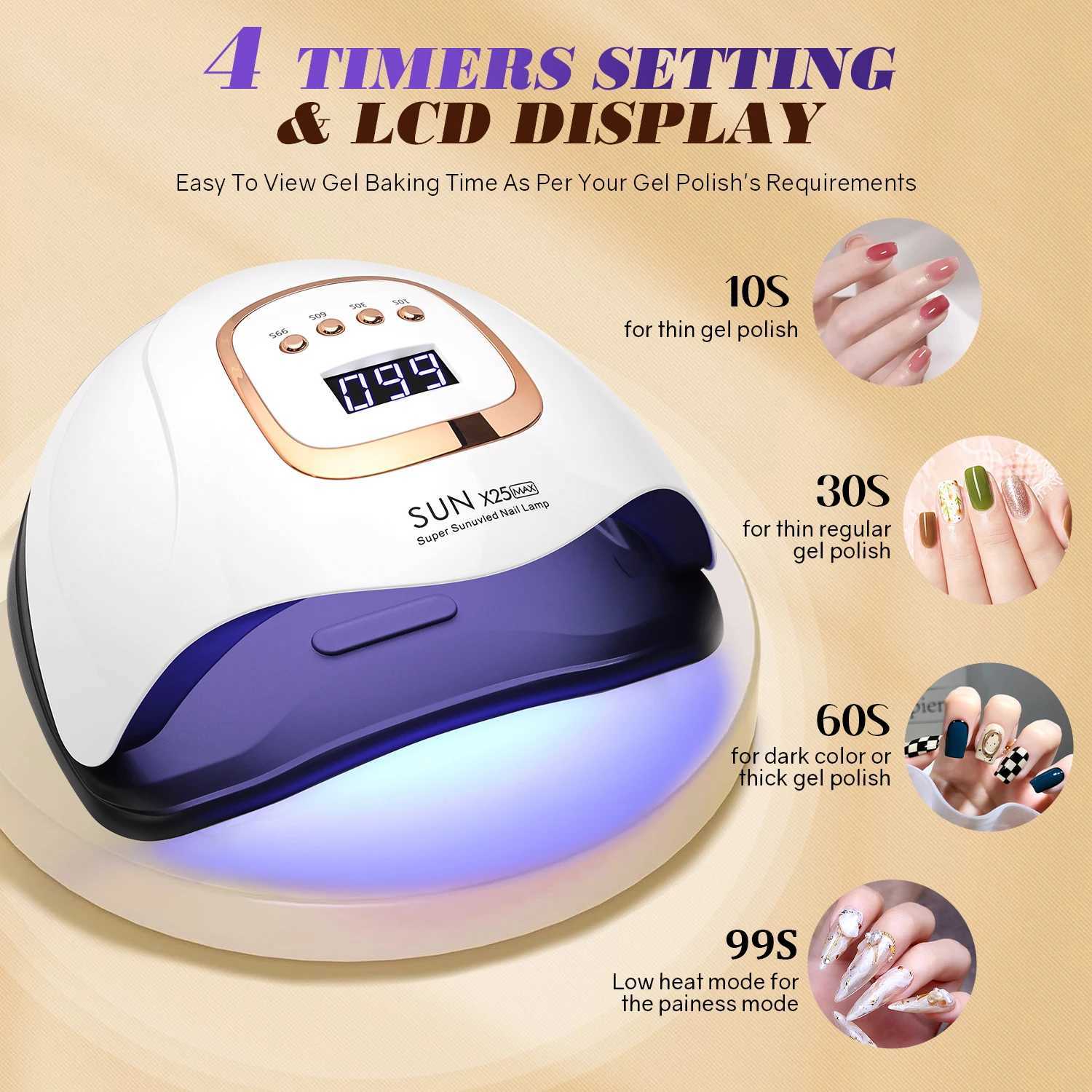 DianaBeauty 380W LED UV Lamp Dryer for Nails Gel Polish Drying Lamp with 4 Timer Setting Auto Sensor Professional Nail LightCL2400806
