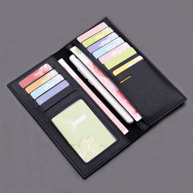 Men Luxury Leather Thin Wallet Id Card Holder Purse Checkbook Long Clutch Bifold Pu Leather Synthetic Leather Standard Wallets