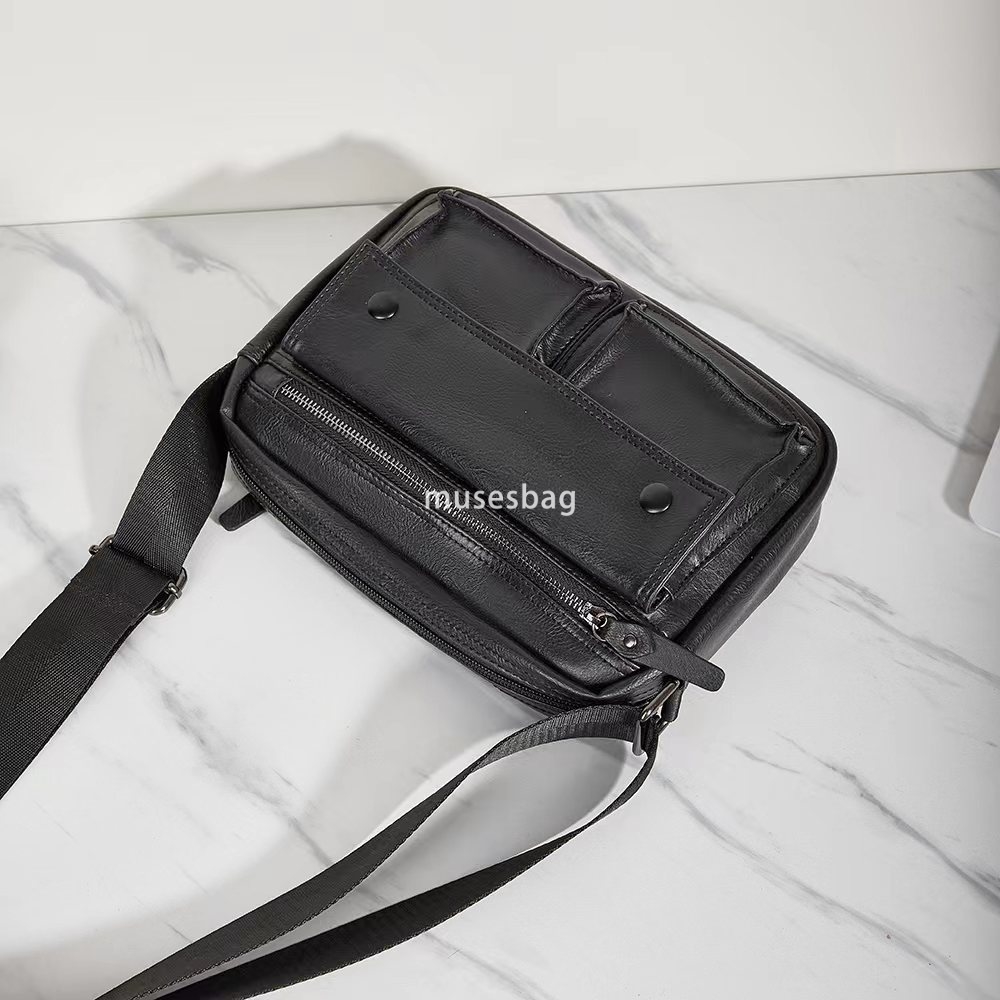 New fashion trend men's high-end minimalist texture crossbody bag with multiple pockets single shoulder bag backpack wholesale