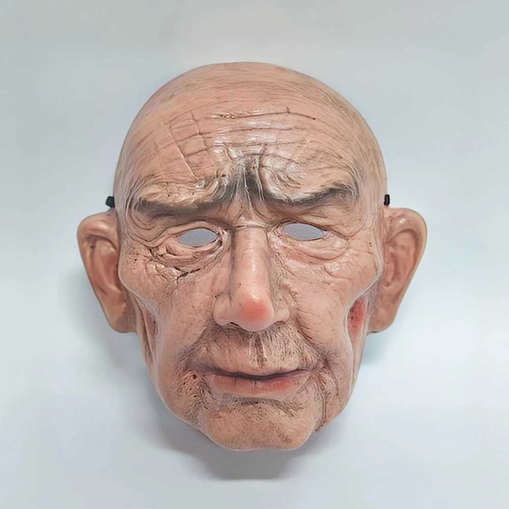 Old Man Mask Lifelike Grandparents Kind Father Halloween Mask Cosplay Props Outdoor Party And Game Performance SuppliesXJ240802