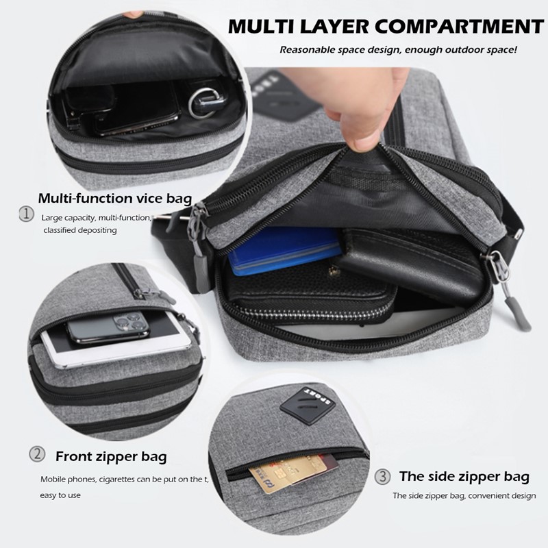 New Men's Messenger Bag Crossbody Shoulder Bags Men Small Sling Pack For Work Business Waterproof Oxford Packs Satchel Purse