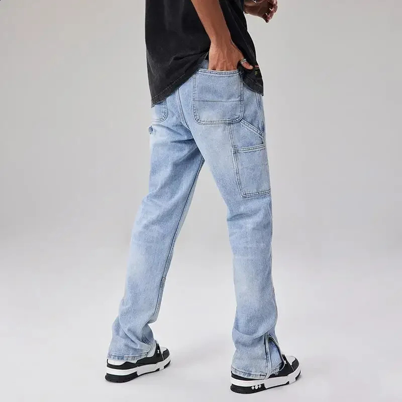 Mens Fashion Jeans Casual Cotton Classic Style Trousers Business Straight Fit Soft Trousers Male Spring Summer Pants C11 240821