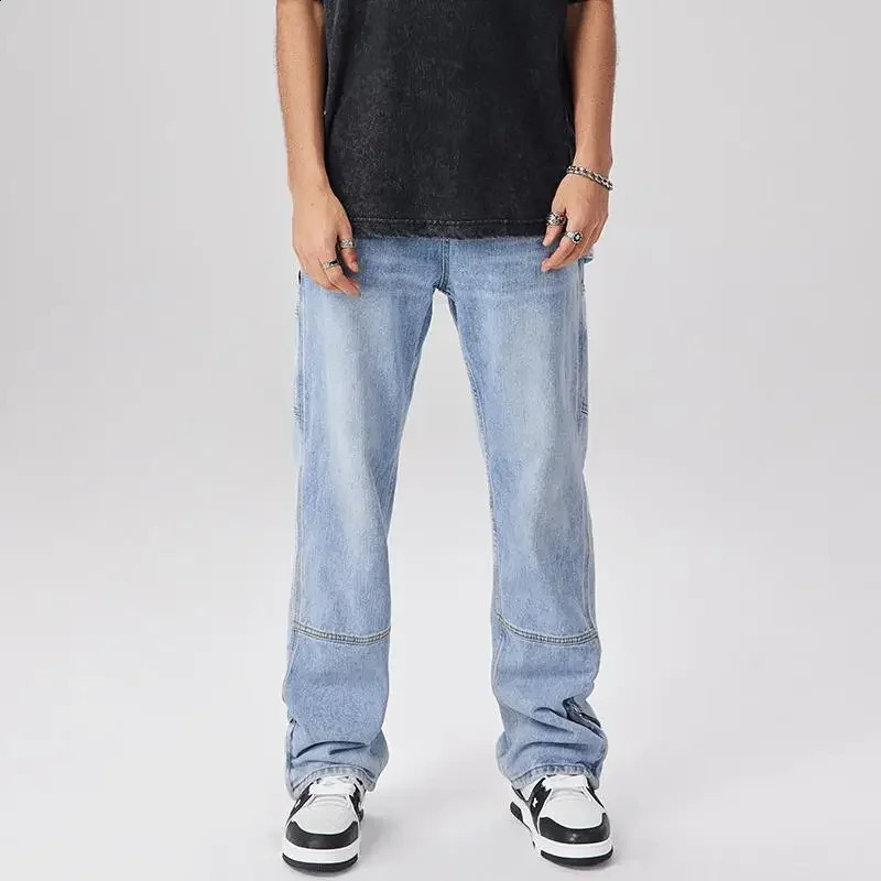 Mens Fashion Jeans Casual Cotton Classic Style Trousers Business Straight Fit Soft Trousers Male Spring Summer Pants C11 240821