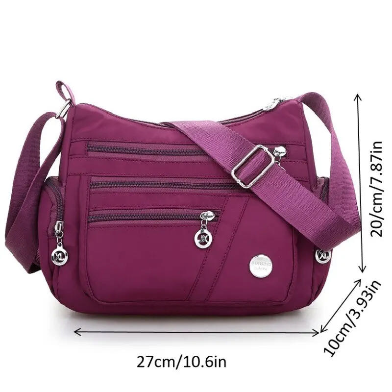 Oxford Women Shoulder Bag Casual Crossbody Bag Multifunction Shopping Handbag High Capacity Side Messenger Waterproof Travel Bag