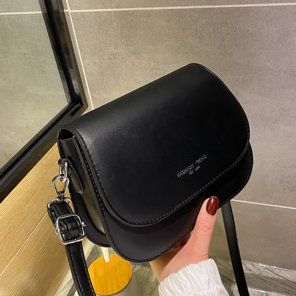 2024 New Trendy Saddle Shoulder Bag Women Pu Leather Crossbody Bag Simple Solid Color Flap Messenger Bag Designer Handbags Pouch