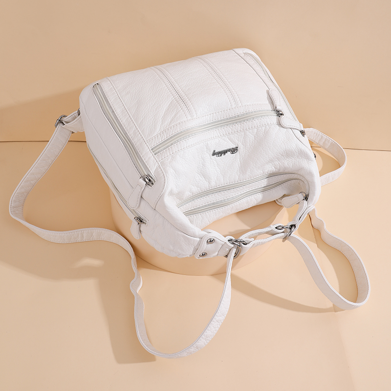 Annmouler 2022 Large Capacity Women Handbag Pu Leather Crossbody Bag Female Multifunction Shoulder Bag Pink sac a main femme
