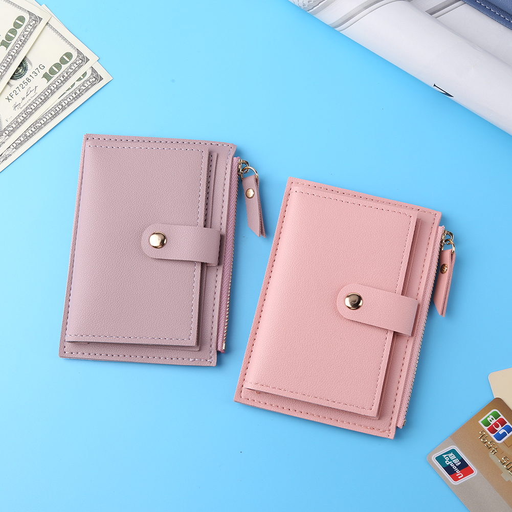 Women Fashion Solid Color Credit ID Multi-slot Card Holder Ladies Casual PU Leather Mini Coin Purse Wallet Case Pocket Y260206
