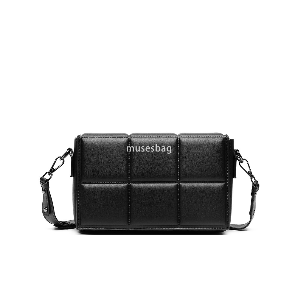 New trendy plaid soft leather bag, business casual men's bag crossbody shoulder bag niche small square bag wholesale