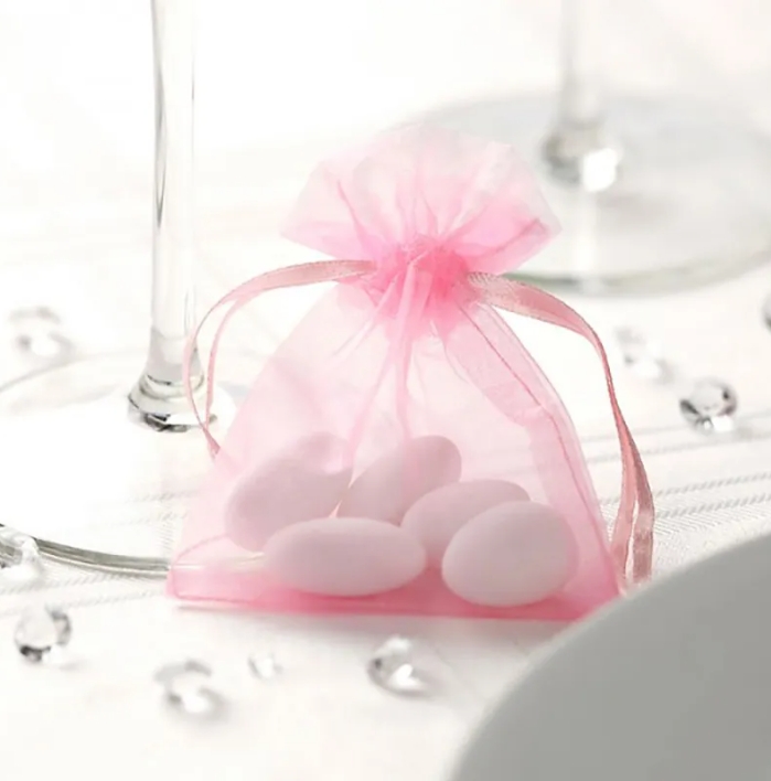 Storage Bags 100pcs 7x9cm Organza Drawstring Bags Jewelry Gift Pouches Wrap Wedding Favor Packing Christmas Party (2.75x3.5 inch) Multi Colors