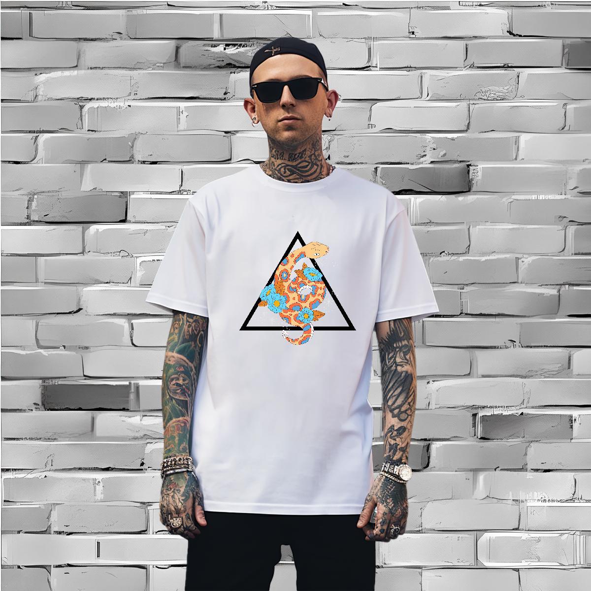 T-Shirts 100% Cotton 230g snake Sports Casual O-Neck Short Sleeve Custom Anime Men Tees Stylist Loose Fit Wear