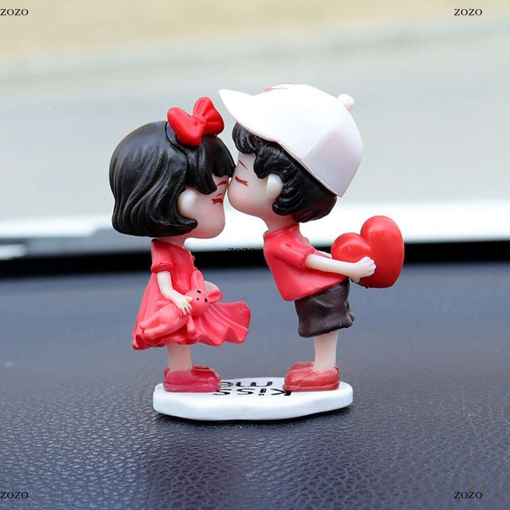 Couple Cute Ornaments For Car, Car Decoration Cute Cartoon Couples Action, Cartoon Car Dashboard Decorations, Cute Lovely Kiss C