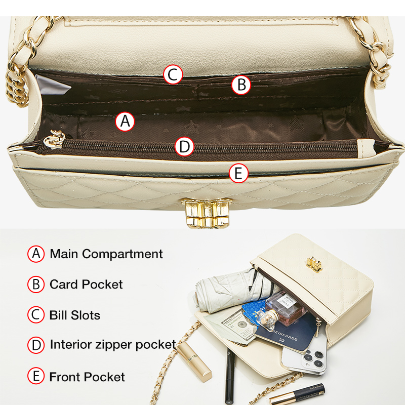 FOXER Lattice Women Messenger Bag Designer Chain Shoulder Bag Split Leather Female Classical Crossbody Bag Lady Stylish Flap Bag
